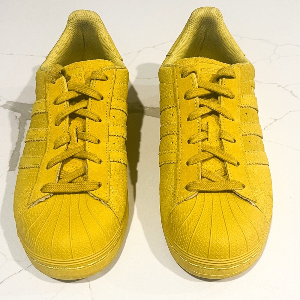 Adidas Superstar Shell Toe Yellow Sneaker Mens Sz 5.5 - Picture 4 of 16